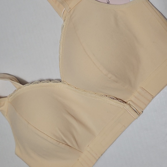 Women's FionaBra Cream Lace Trim Front Adjustable Closure Bra Size XL - Picture 3 of 8